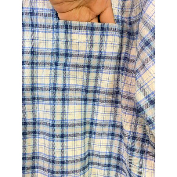 Peter Millar Blue Button Front Shirt Plaid Long Sleeve Large - Picture 6 of 8